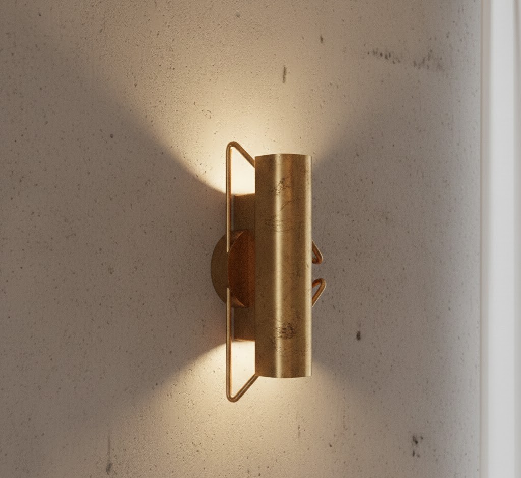 Close-up detail of geometric light fixture
