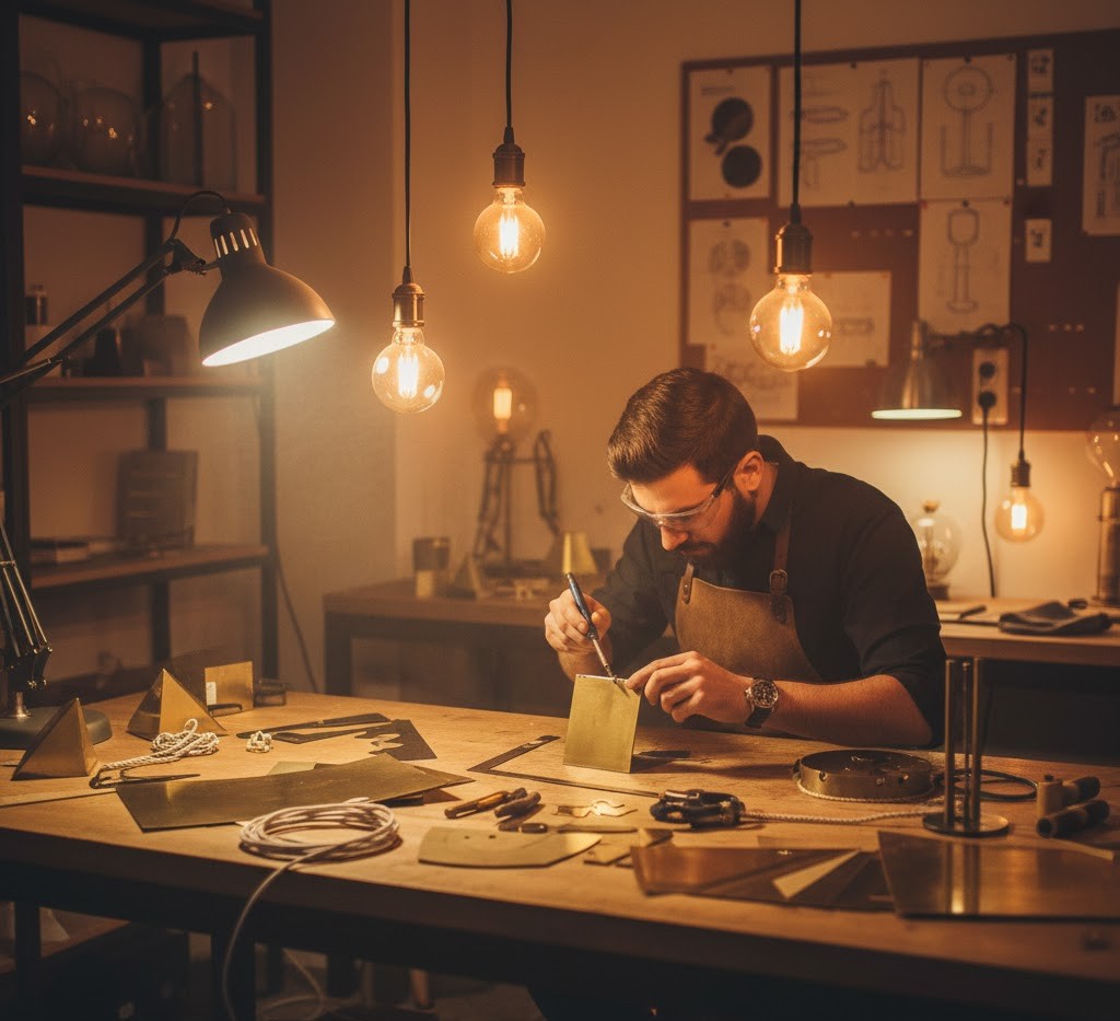 Workshop showing lighting creation process